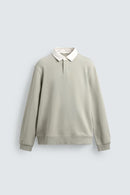 Sudadera Polo con Cuello en Contraste