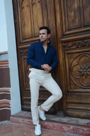 Pantalón de Lino Dioneri Ajuste lateral