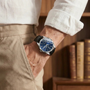 Reloj de Cuero Luminous Blue Steel 41mm