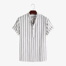 Camisa de rayas tipo mandarín