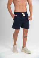 Short Urbano Sarga Con Elastano Azul Oscuro