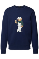 Suéter Polo azul con estampado